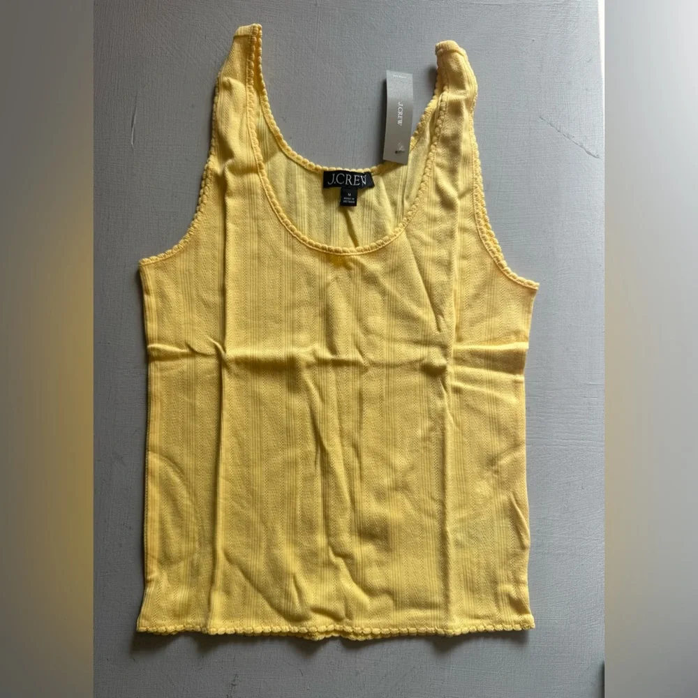NWT JCREW 100% Cotton Pointelle tank top in Lemon Zest